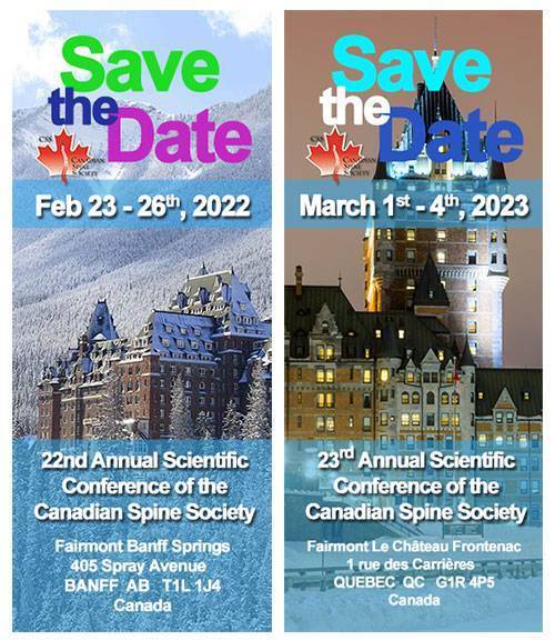 Save the dates Canadian Spine Society